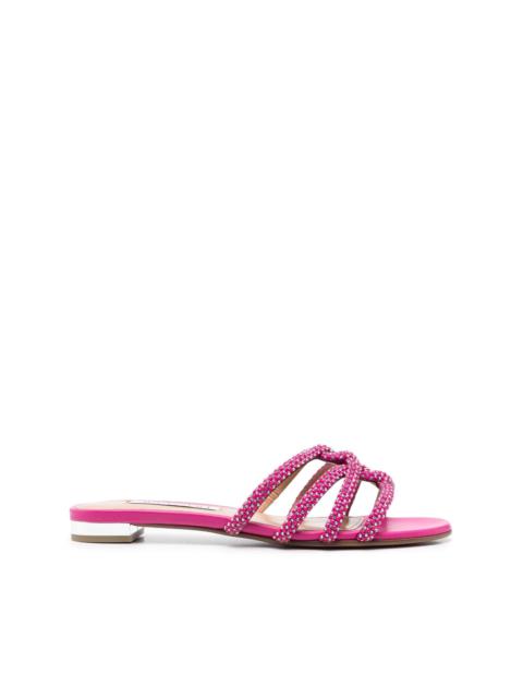 AQUAZZURA Moondust embellished flat sandals