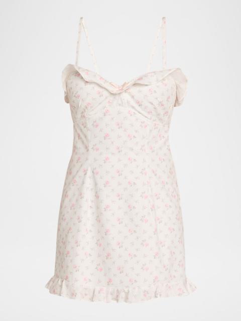 LoveShackFancy Stephania Floral Cotton Mini Dress