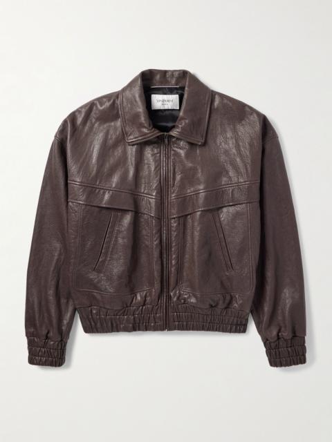 SAINT LAURENT Leather Jacket Brown