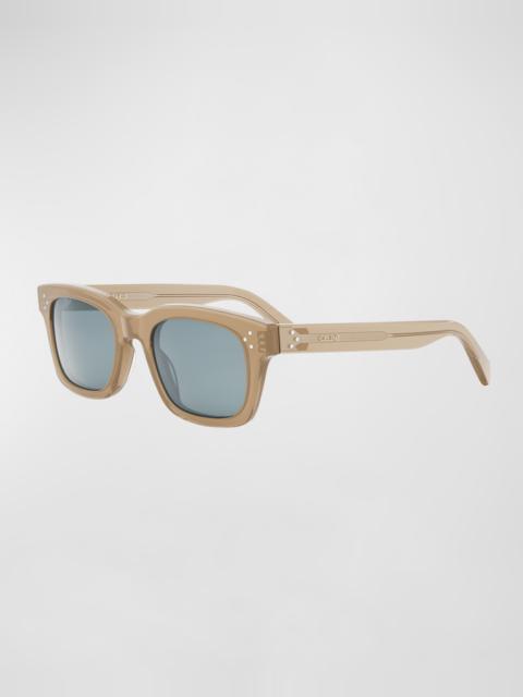 CELINE Men's Bold 3-Dots Nylon Rectangle Sunglasses