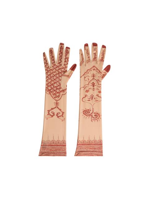Marine Serre Regenerated Henna Print Long Gloves
