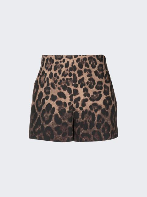 Valentino High Waisted Shorts Leopard Print