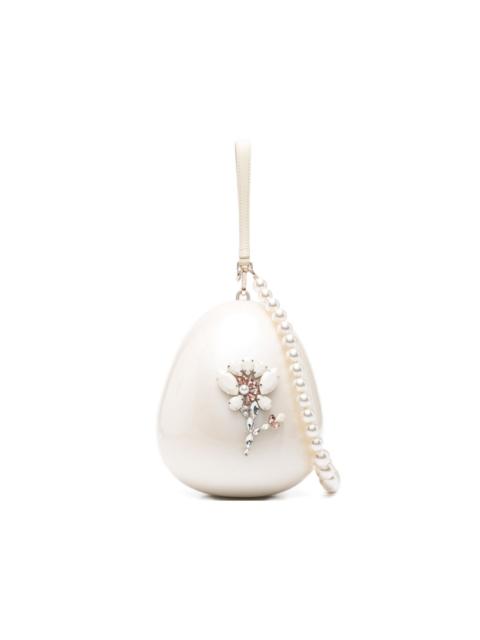 Simone Rocha large pearl egg floral-beaded cross body bag