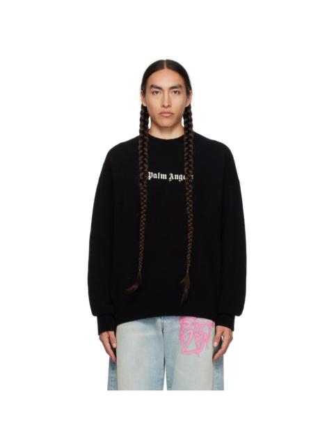 Palm Angels Black Embroidered Sweater