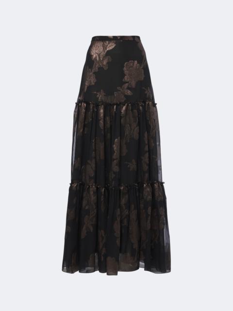 Etro Tiered silk-blend fil coupé maxi skirt