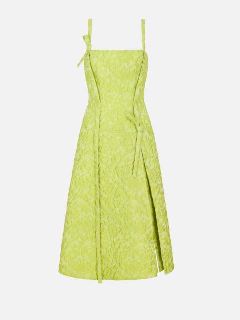EMILIA WICKSTEAD Emersyn Dress In Lime Green Embossed Cloque