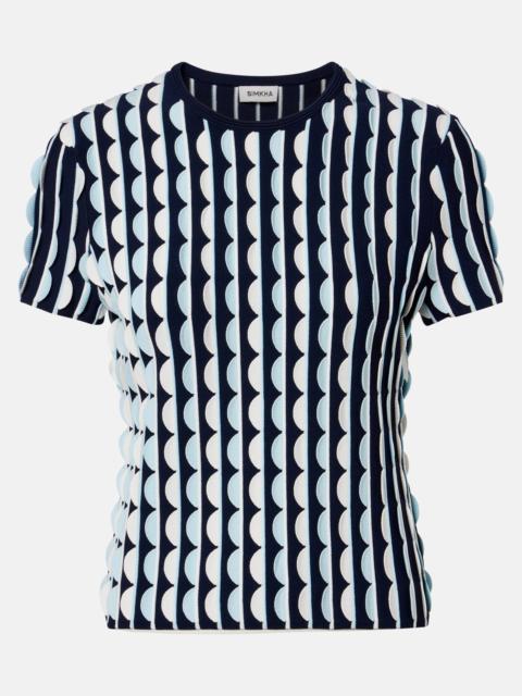 SIMKHAI Kendra knitted scalloped top