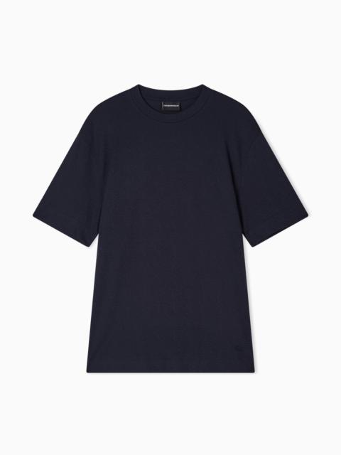 EMPORIO ARMANI INTARSIA-EFFECT JACQUARD JERSEY T-SHIRT