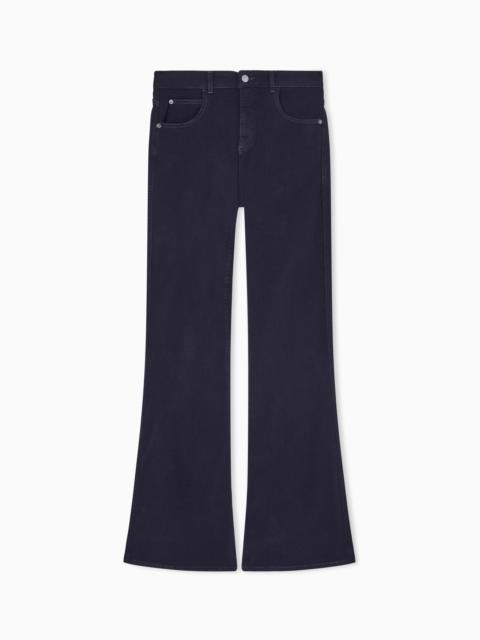 EMPORIO ARMANI J9D MID-RISE JEANS WITH A FLARED HEM IN A GARMENT-DYED VISCOSE BLEND