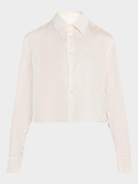 JW Anderson Silk Twill Crop Button-Down Shirt