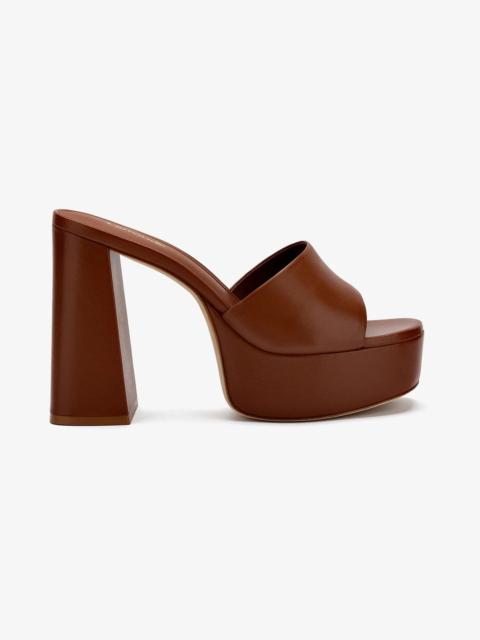 Larroudé Dolly Mule In Caramel Leather