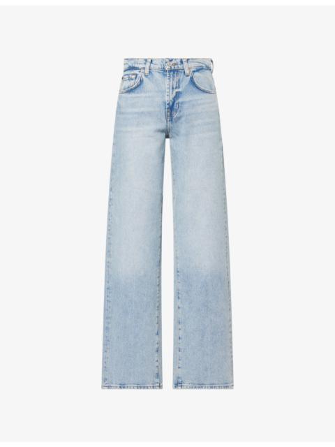 7 For All Mankind Tess Straight-Leg High-Rise Denim Trousers