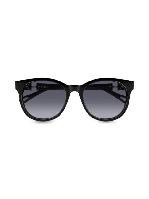 Chloé Women's Marcie Thin 56MM Round Sunglasses - Black