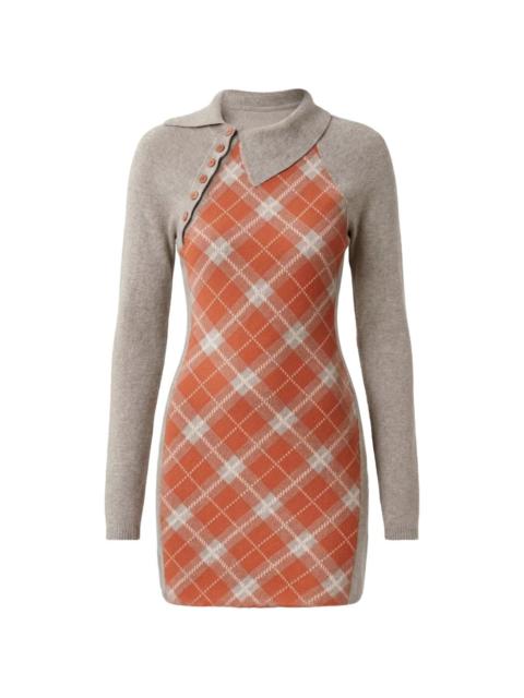 ISA BOULDER argyle-pattern dress