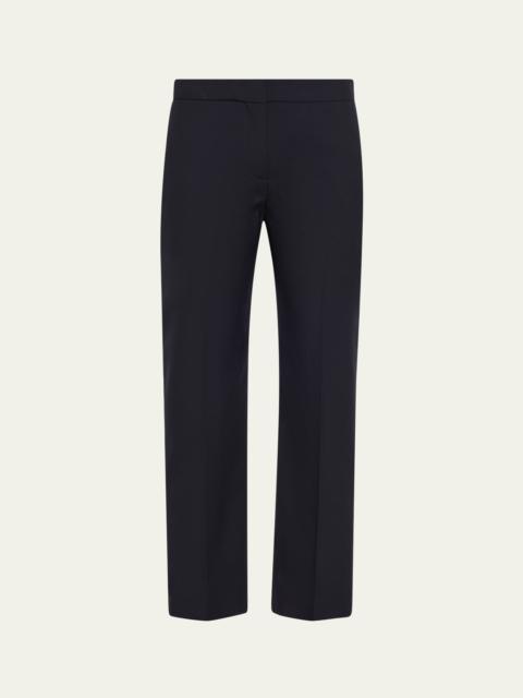 Alexander McQueen Mid-Rise Straight-Leg Crop Trousers