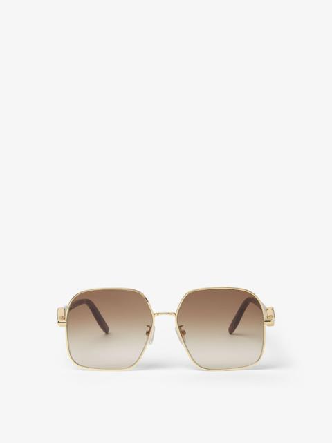 FENDI FF Diamonds Gold-colored metal sunglasses