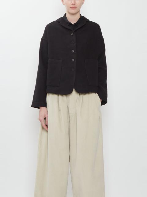 ALBUM DI FAMIGLIA Cotton Blend Soft Loose Blazer — Black