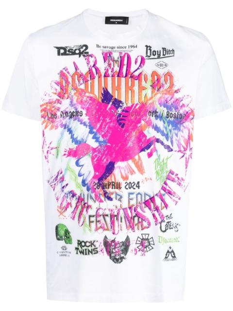 DSQUARED2 graphic-print cotton T-shirt