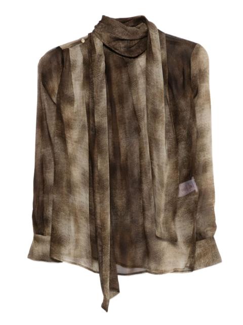 ELISABETTA FRANCHI tie-neck silk top