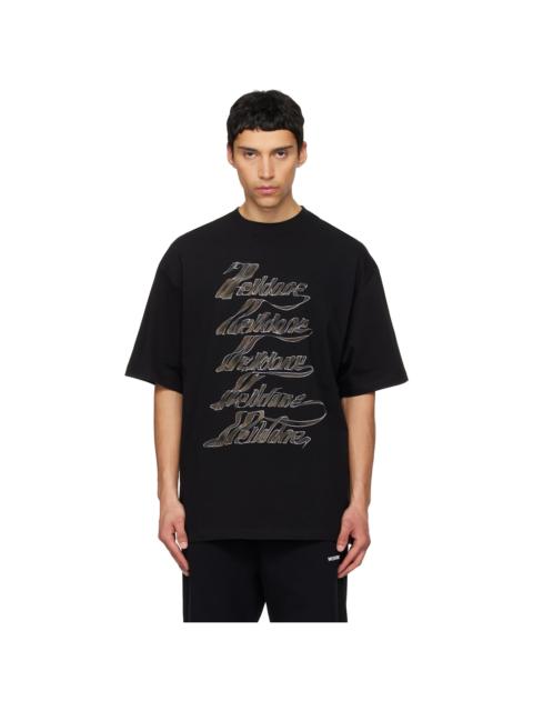 We11done Black 'WE11DONE' Multi Logo T-shirt