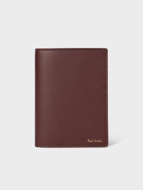Paul Smith Burgundy 'Signature Stripe' Interior Leather Passport Cover