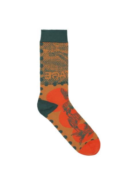 HENRIK VIBSKOV TOWER SOCK - POSTAGE MANDARIN DOTS