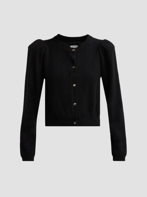 Alice + Olivia Women's Dollie Puff-Sleeve Cardigan - Black