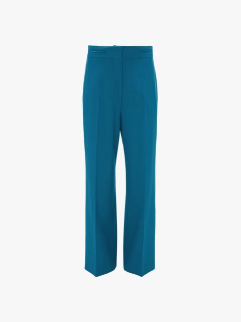 Victoria Beckham Waistband Detail Straight Leg Trouser In Petroleum