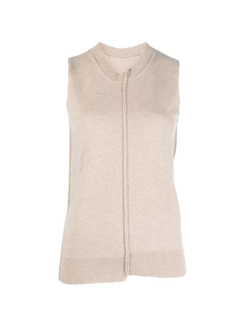 UMA WANG asymmetric knitted cashmere vest