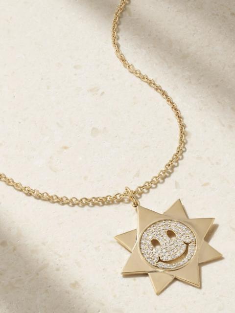 SYDNEY EVAN 14-karat gold diamond necklace Gold