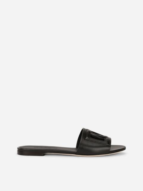 Dolce & Gabbana Calfskin sliders with DG Millennials logo