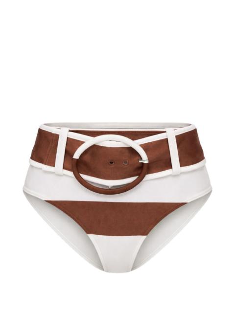 Cult Gaia striped-pattern belt bikini bottoms