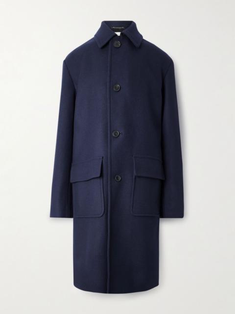 Dries Van Noten Wool-Blend Twill Coat Navy