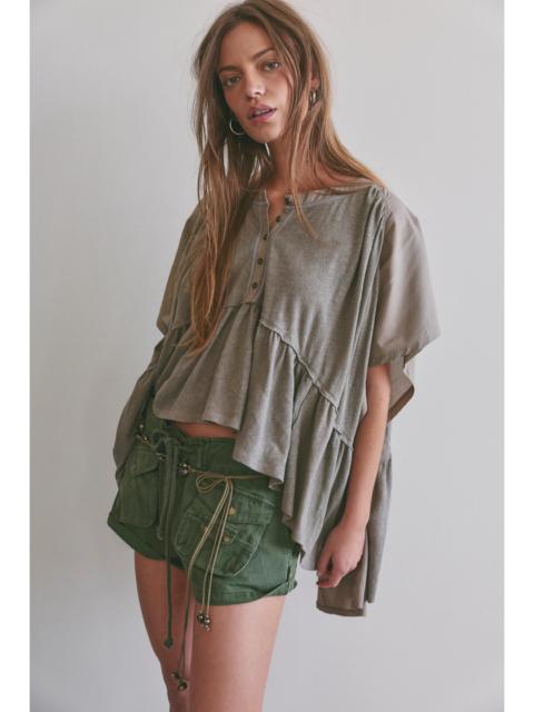 FREE PEOPLE We The Free Daisy Chain Cotton-Linen Henley