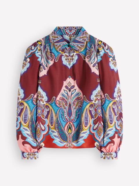 BODEN Long Sleeve Printed Shirt-Multi, Popping Paisley