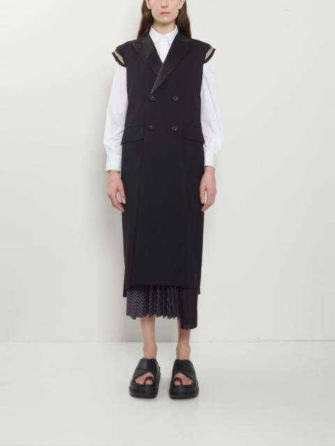 sacai Wool Suiting Long Vest