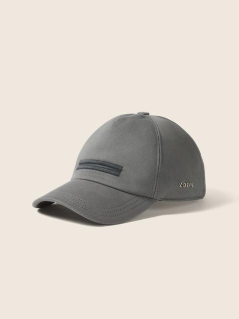 ZEGNA DARK TAUPE COTTON BASEBALL CAP