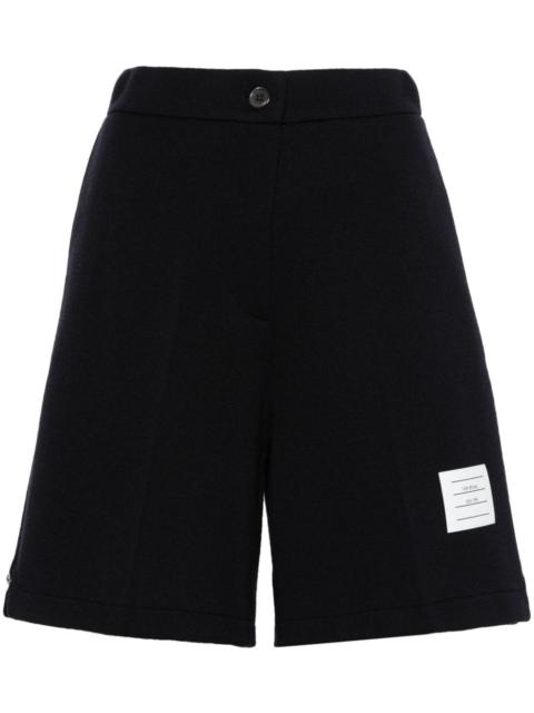 Thom Browne name-tag ribbed shorts