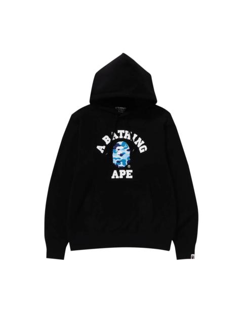 BAPE ABC Camo College Organic Pullover Hoodie 'Black/Blue'