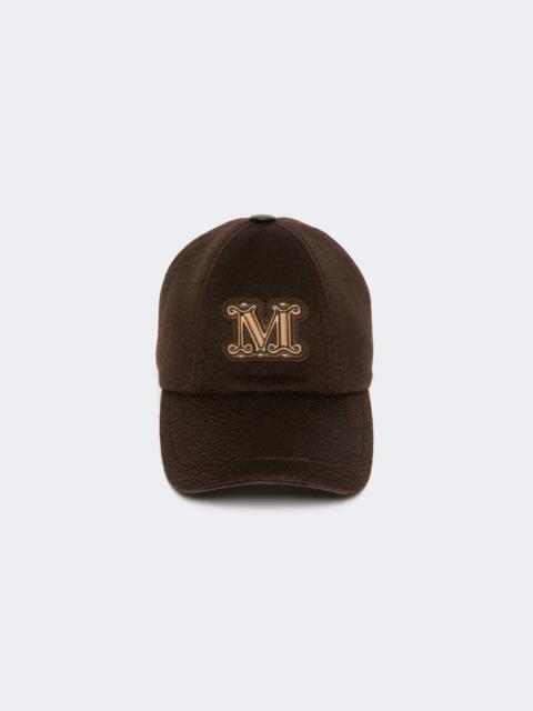 Max Mara ORDINE Cashmere double drap baseball cap - DARK BOWN