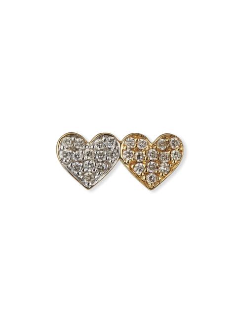 SYDNEY EVAN 14k Double-Heart Diamond Stud Earring, Single