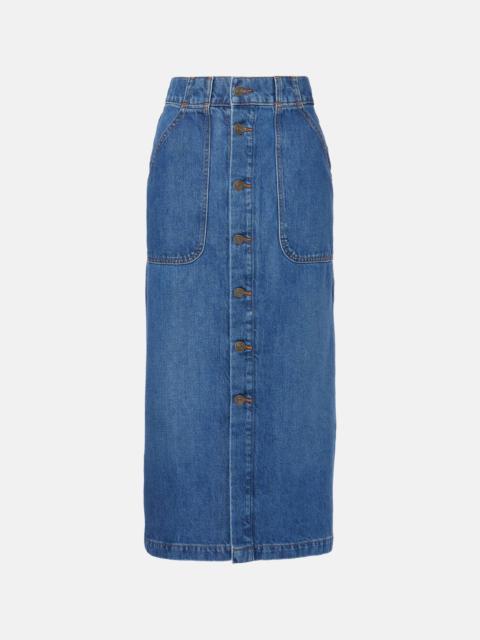 FRAME Modern Pocket denim midi skirt