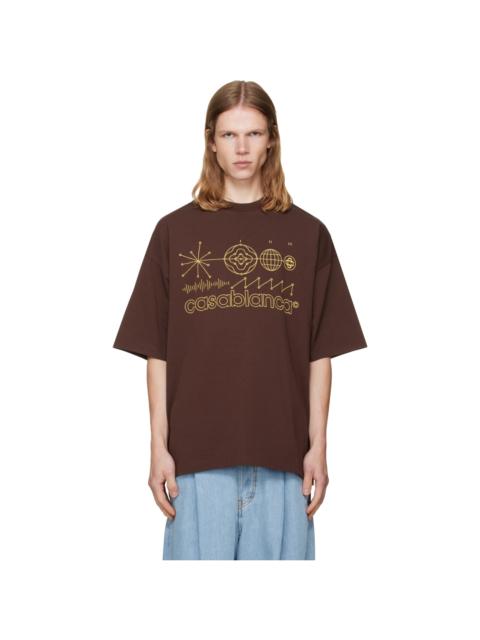 CASABLANCA Brown 'Code de Civilisation' T-shirt