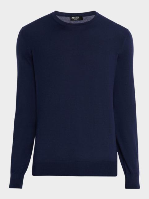 ZEGNA Men's Cashseta Cashmere and Silk Crewneck Sweater