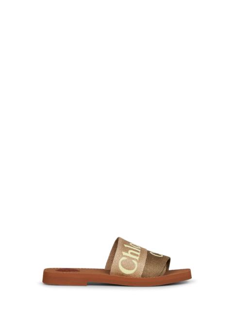 Chloé Sand and yellow Woody flat sandals