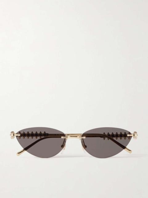 Cartier Clash de Cartier rimless cat-eye gold-tone sunglasses Gold