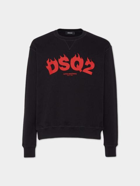 DSQUARED2 WASH COOL FIT CREWNECK BLAZING SWEATSHIRT