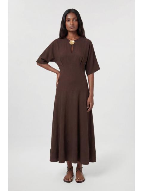 KAREN MILLEN Cupro Touch Drop Waist Midi Dress