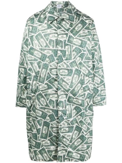 VETEMENTS money-print oversized raincoat