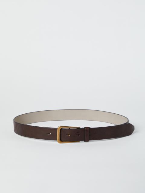 Aged leather belt